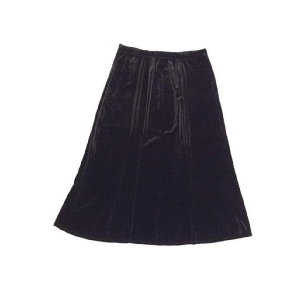 NWT Macys Elementz Black Stretch Velvet Maxi Skirt